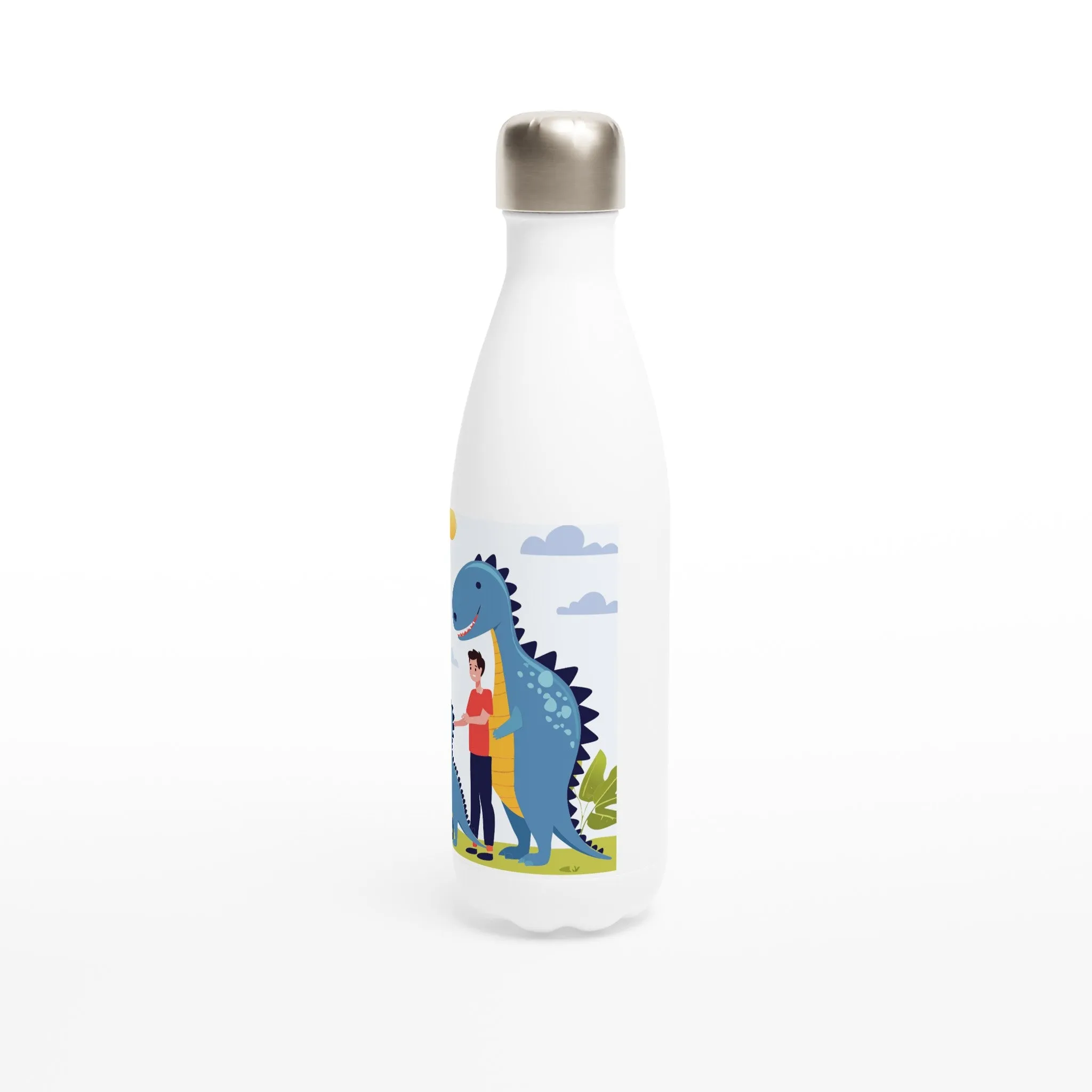 Father & Son Tyrannosaurus White 17oz Stainless Steel Water Bottle