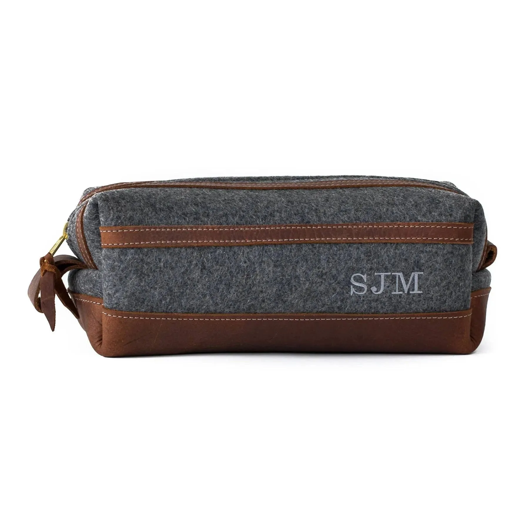 Felt & Leather Toiletry Bag