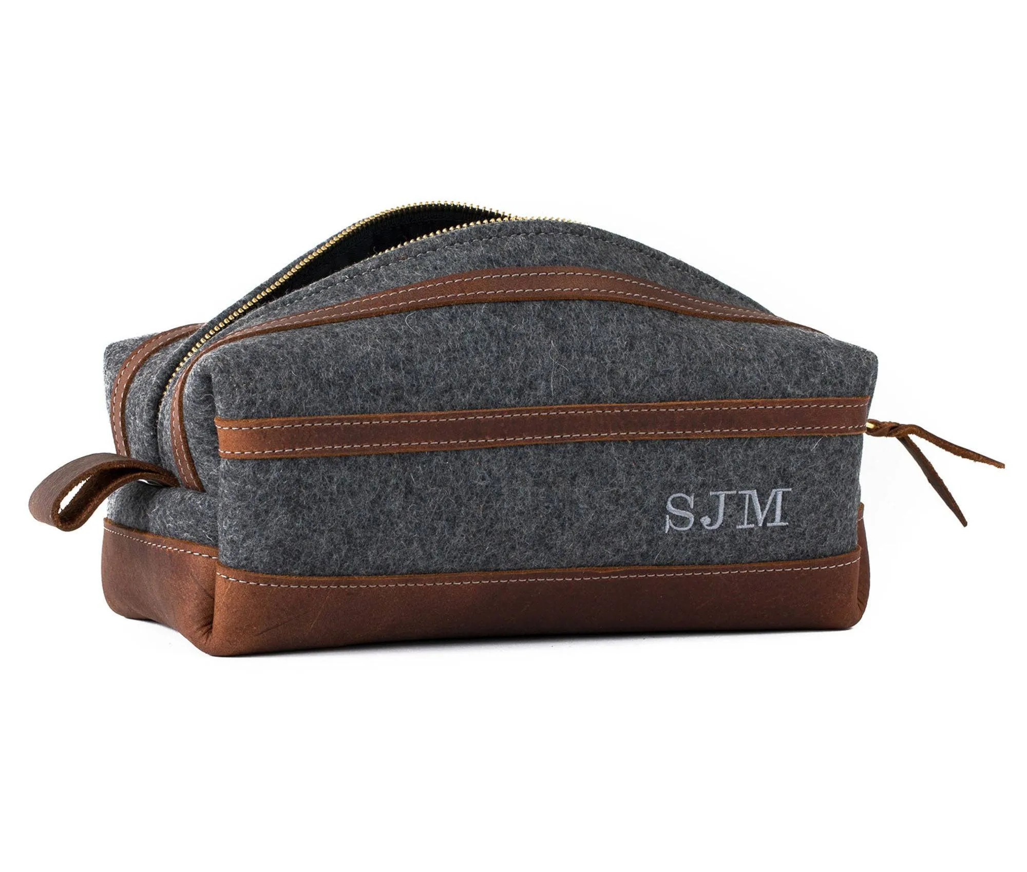 Felt & Leather Toiletry Bag