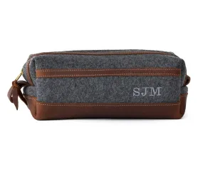 Felt & Leather Toiletry Bag