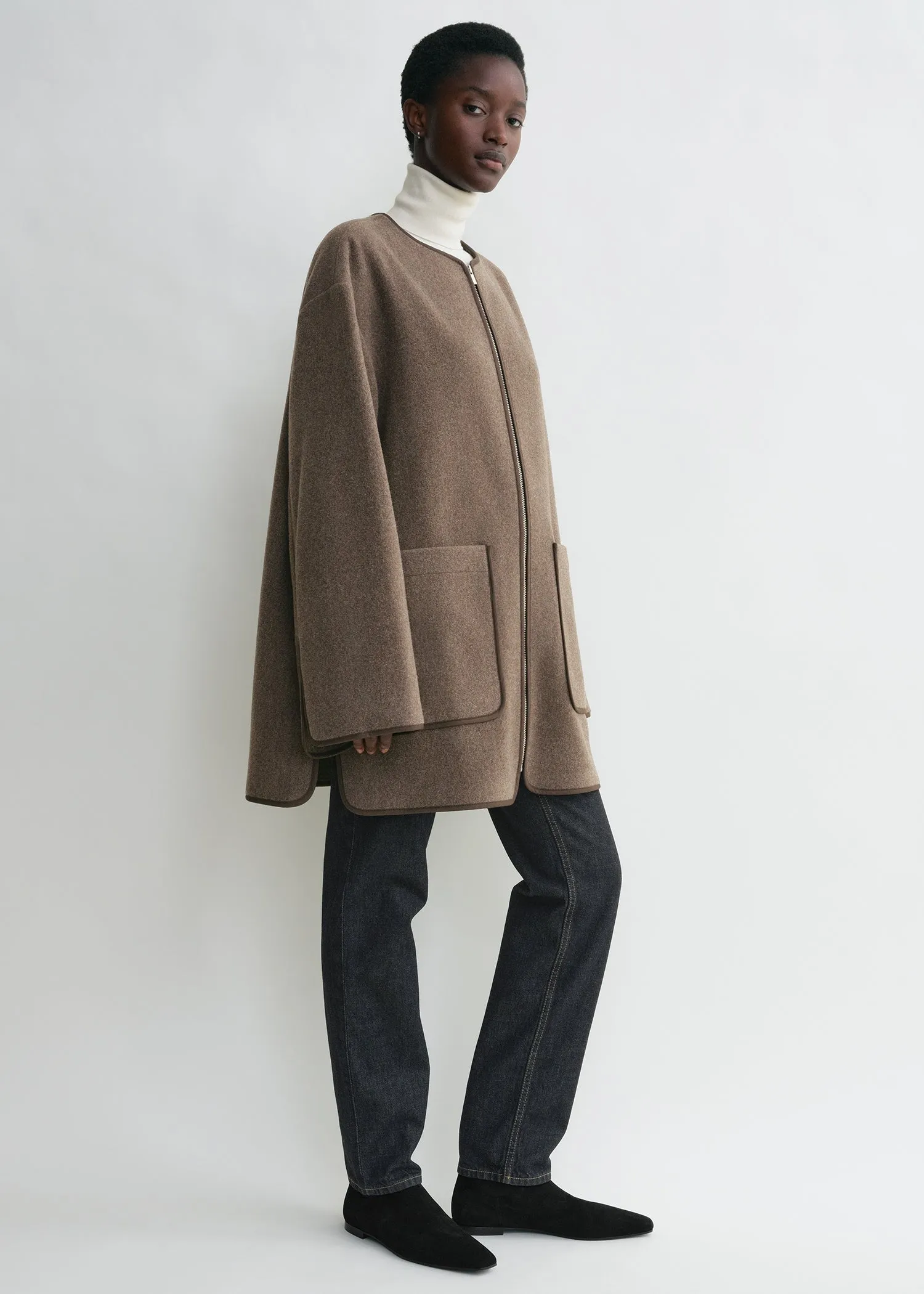 Felted wool jacket oak