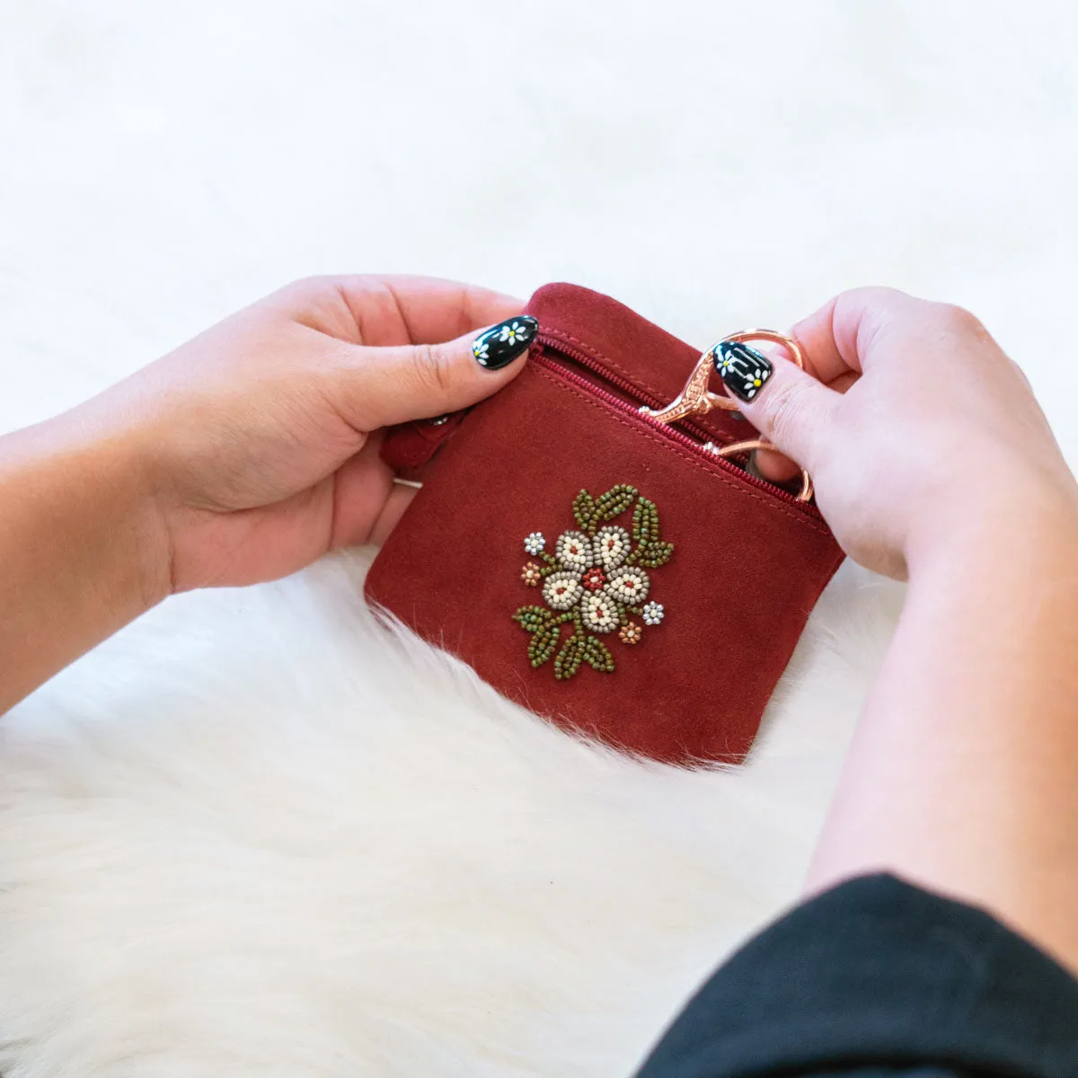 Floret Beaded Coin Purse