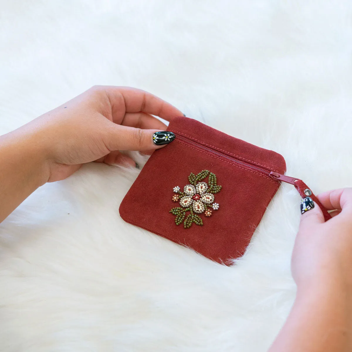 Floret Beaded Coin Purse