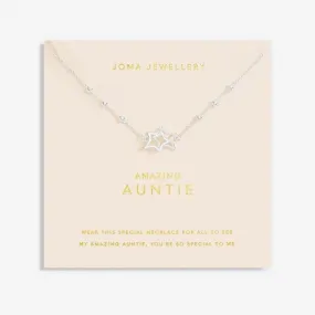Forever Yours Amazing Auntie Silver Plated 46cm   5cm Necklace 6715