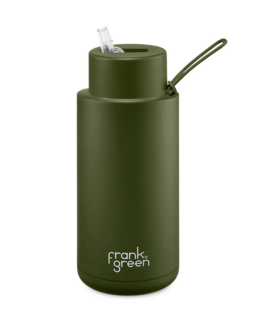 Frank Green Ceramic 34oz Straw Bottle - Khaki