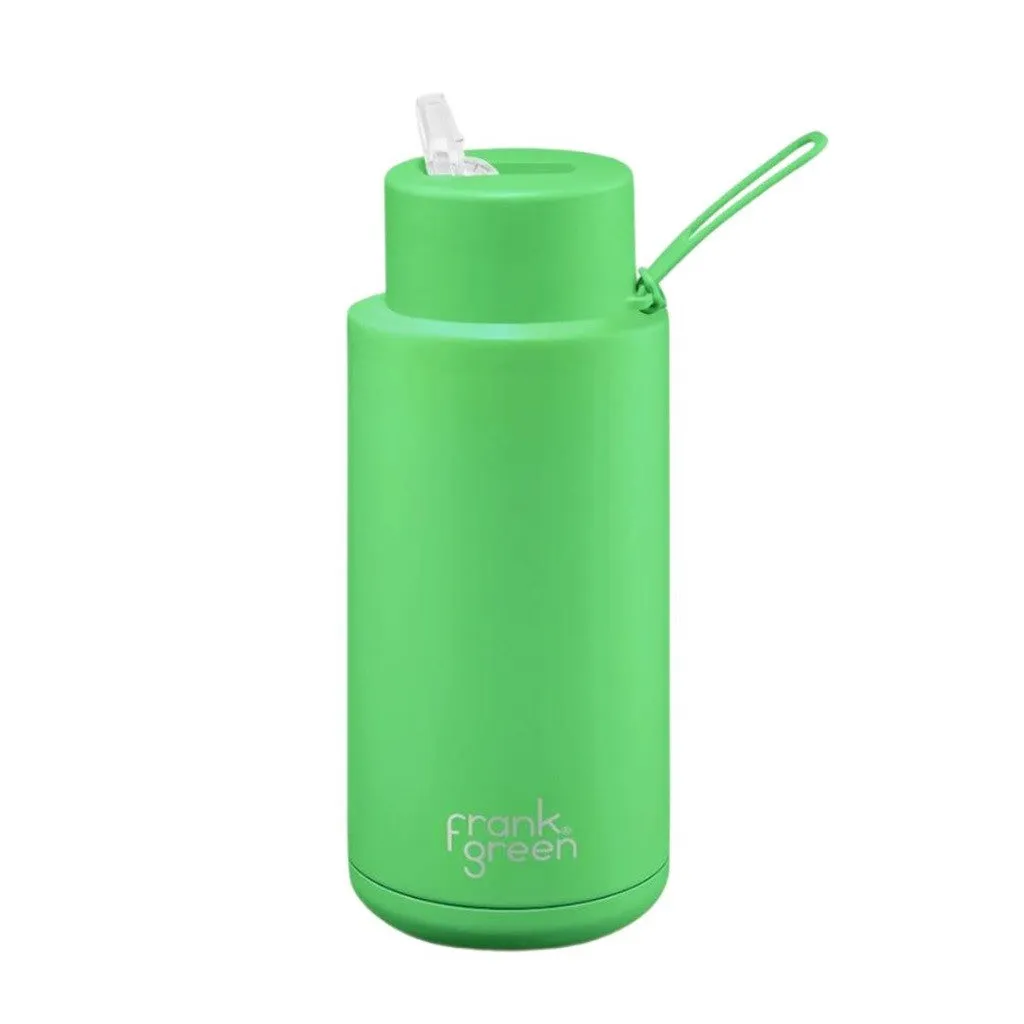 Frank Green Ceramic 34oz Straw Bottle - Neon Green