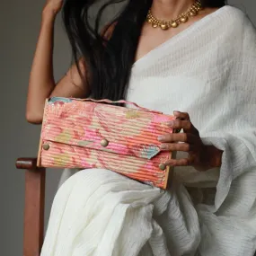 Gift For Her- Upcycled Peach Hues Box Clutch for Gifting