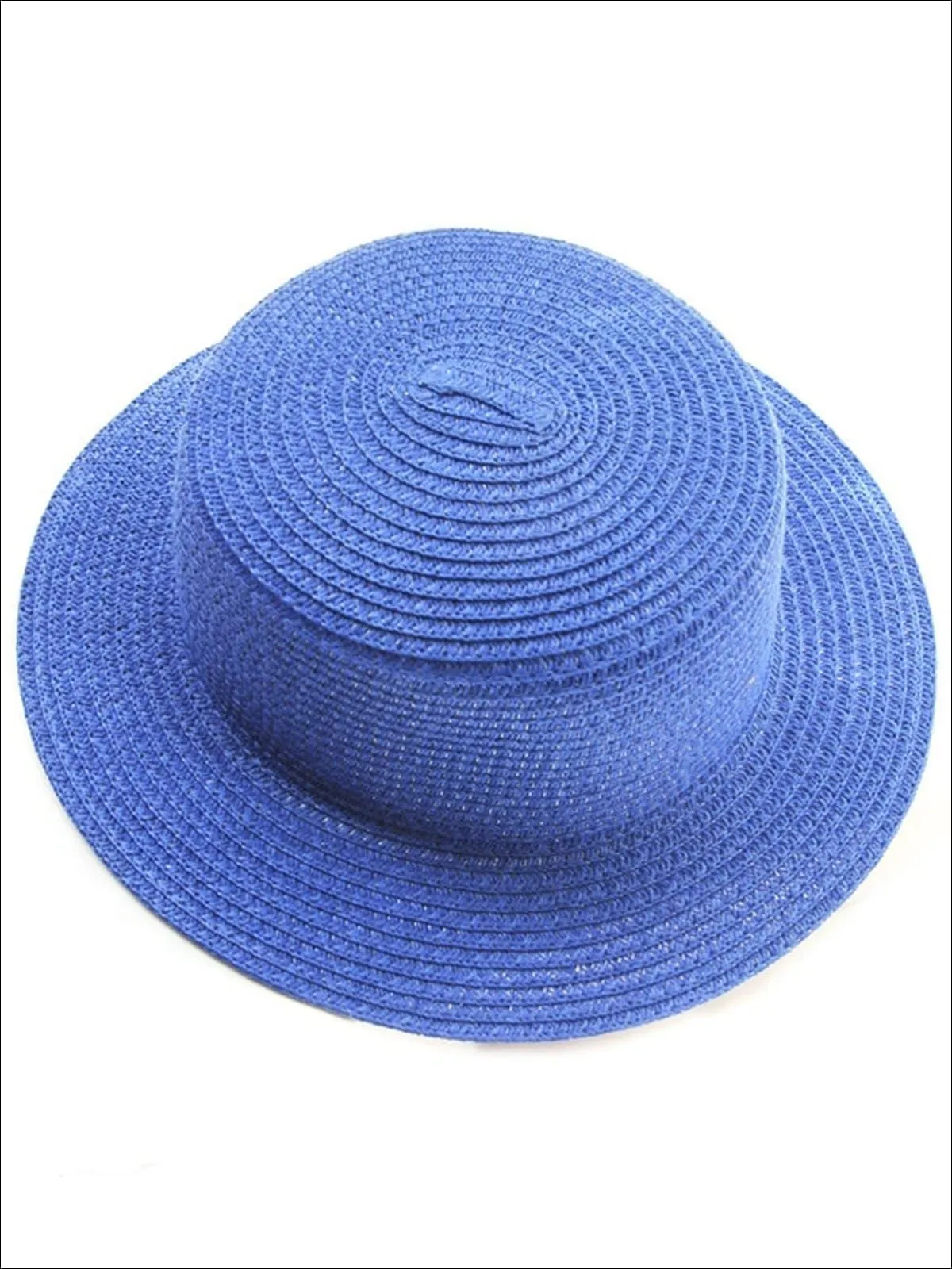 Girls Solid Color Straw Sun Hat