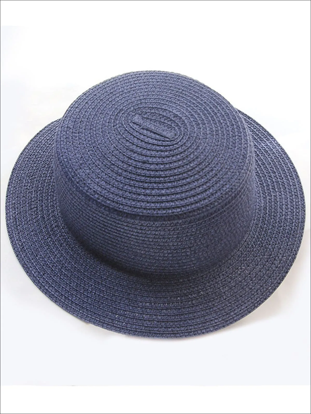 Girls Solid Color Straw Sun Hat