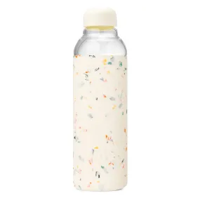 Glass Water Bottle: Cream Terrazzo