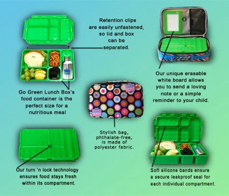 Go Green Lunch Box - Jurassic with Blue Box