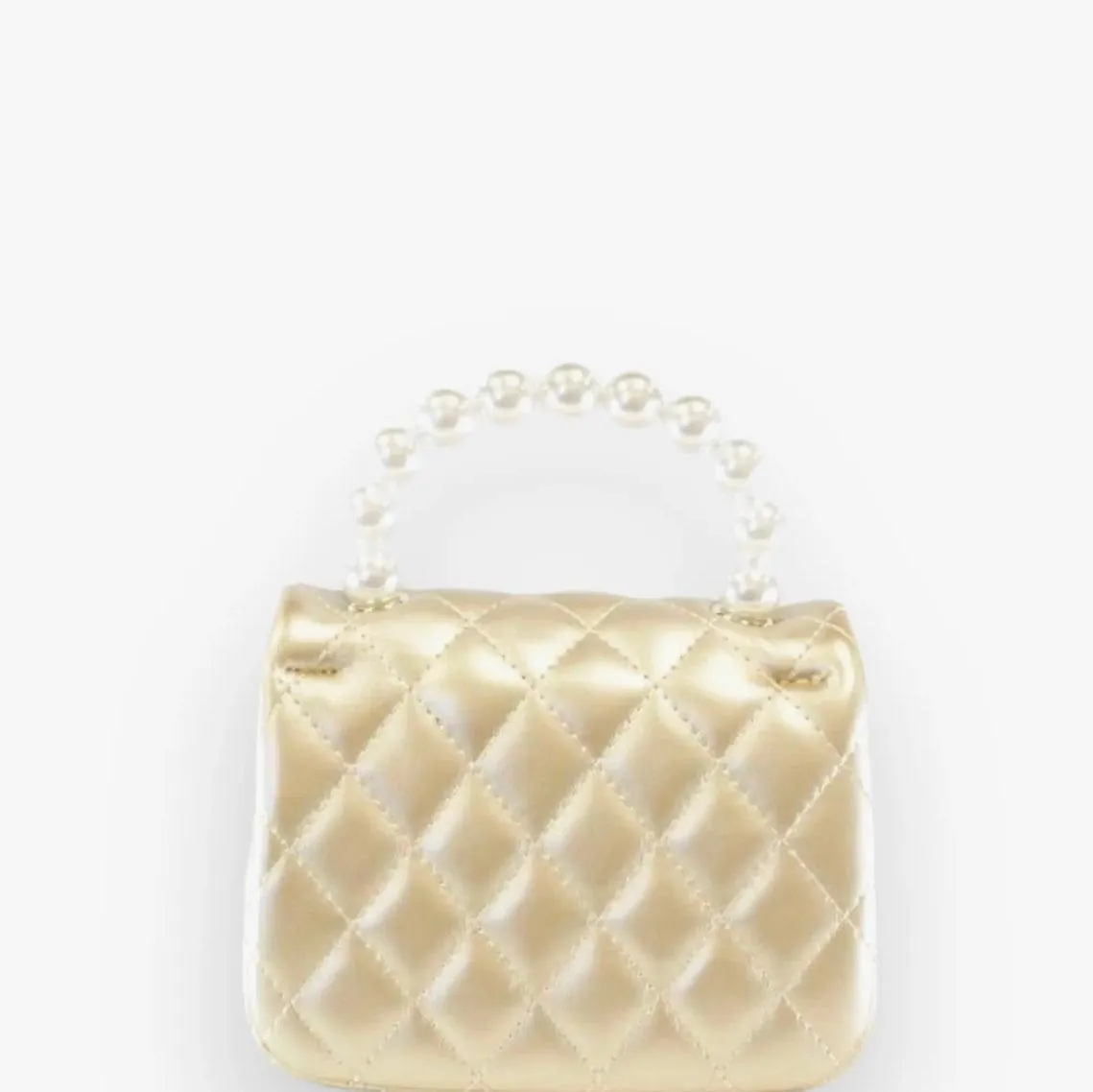 Gold Pearl Handle Quilted Purse