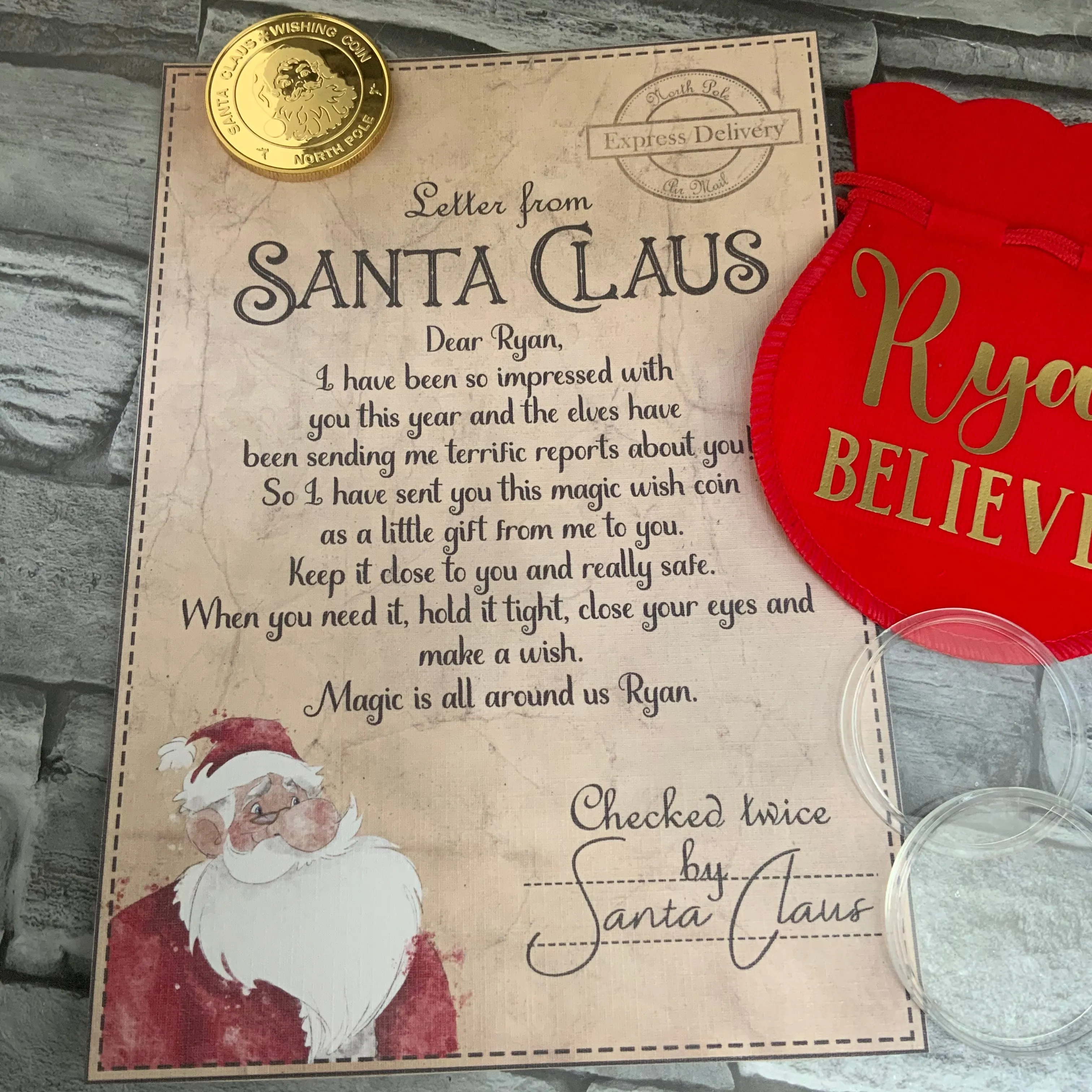 Gold Santa Wish Coin - Christmas