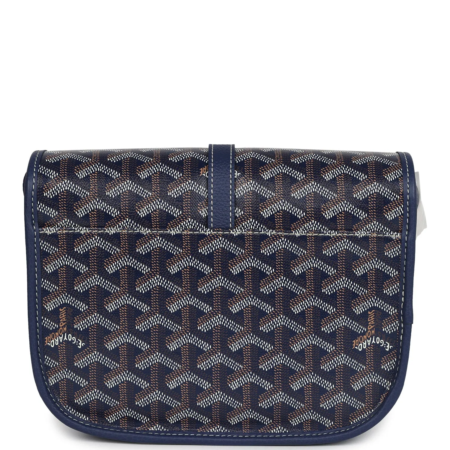 Goyard Goyardine Navy Belvedere PM Palladium Hardware