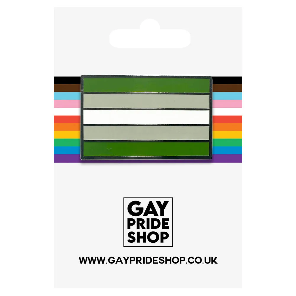 Greyromantic Pride Flag Silver Metal Rectangle Lapel Pin Badge