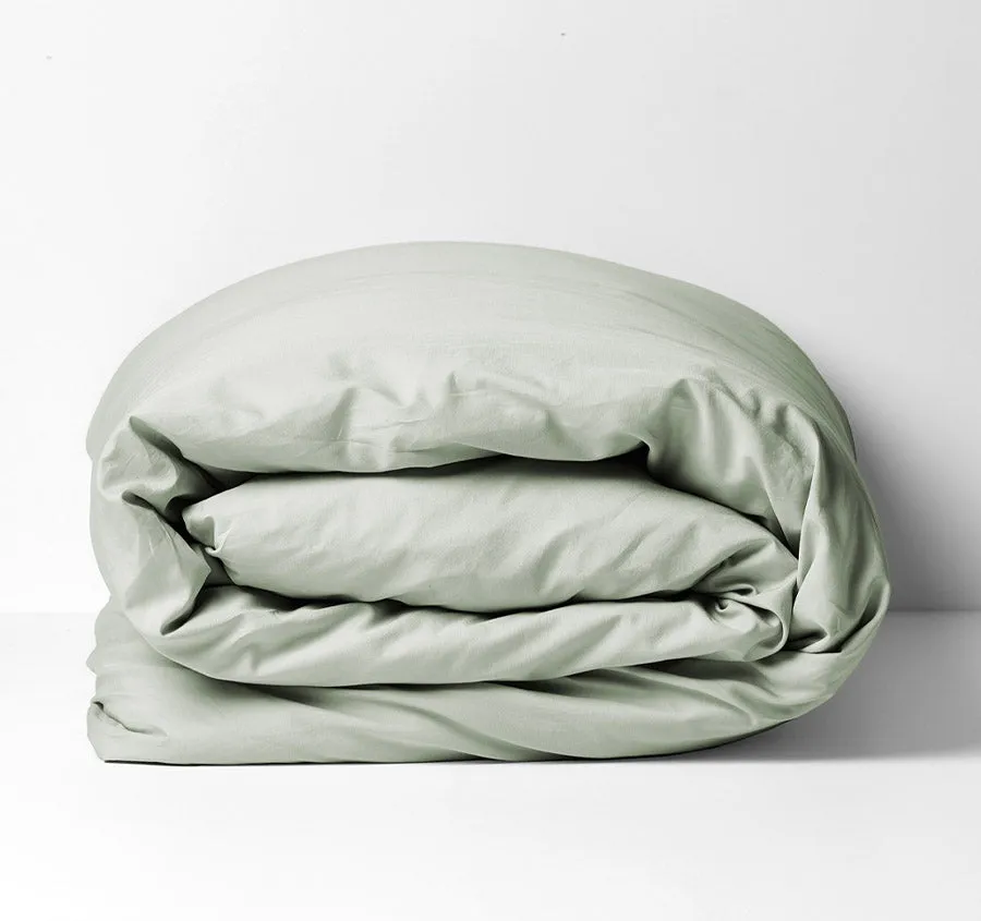 Halo Organic Cotton Quilt Cover Range Sage