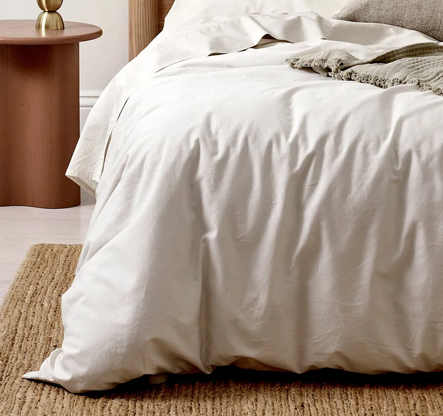 Halo Organic Cotton Quilt Cover Range White Sand