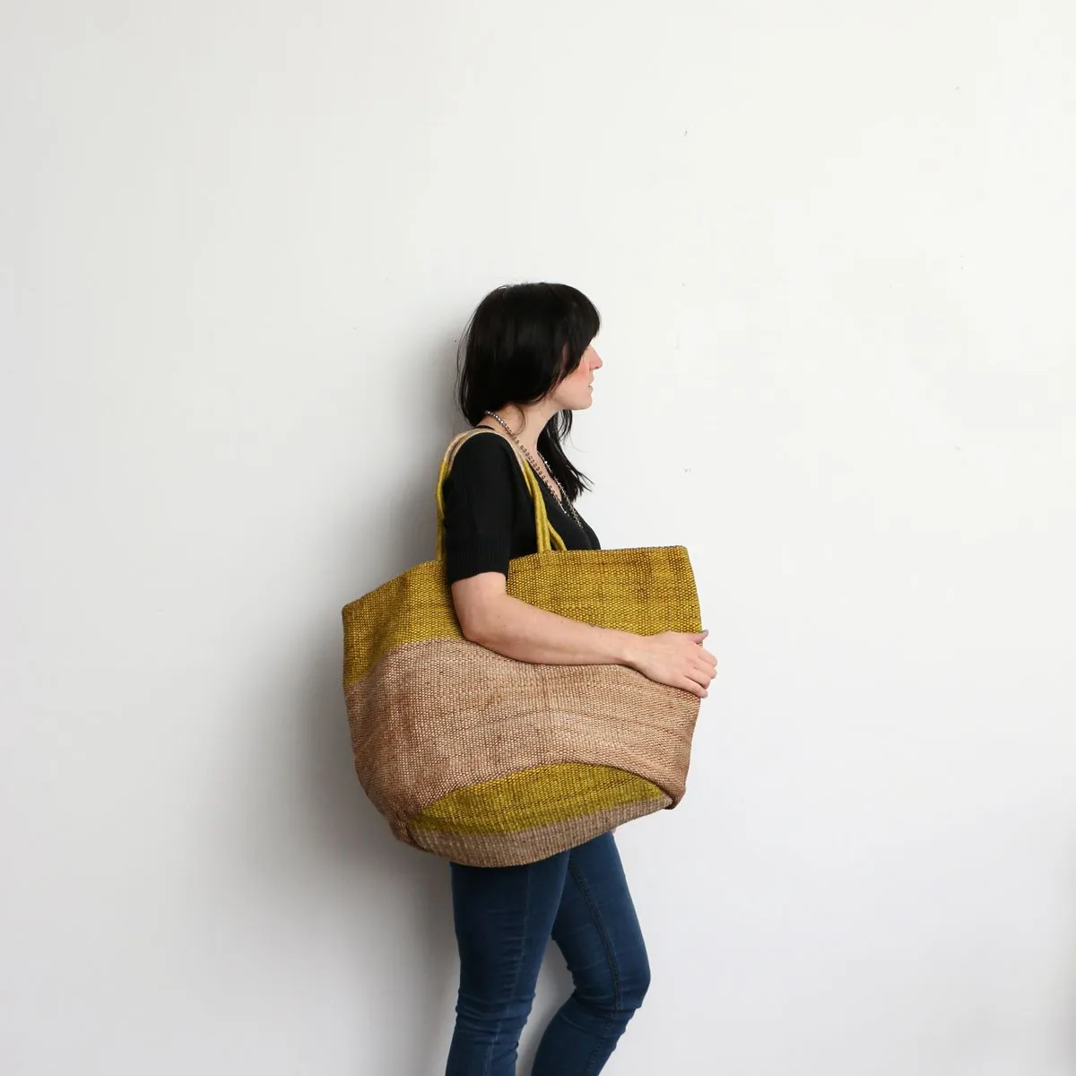 Hand Woven Jute Tote Bag Natural