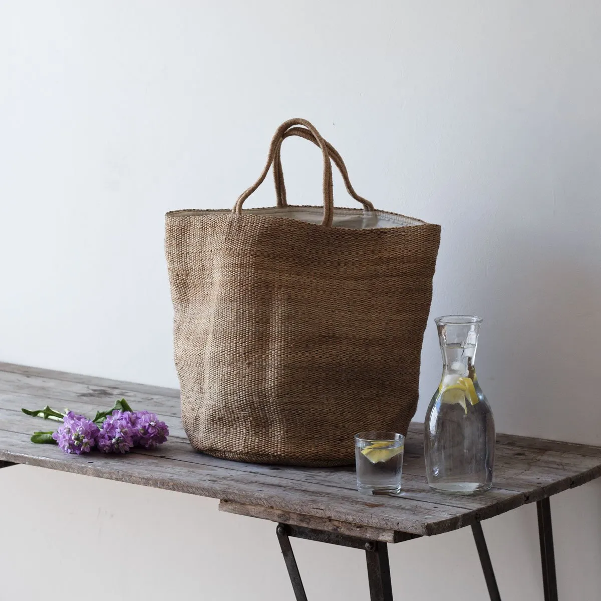 Hand Woven Jute Tote Bag Natural