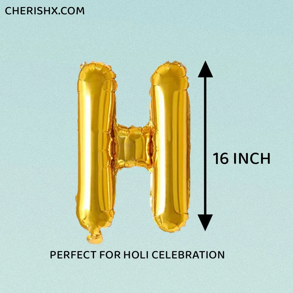 Happy Holi Golden Foil Balloon