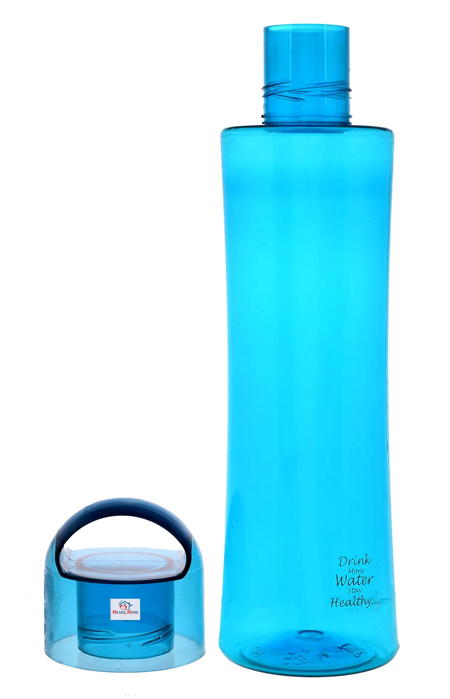 Heart Home Unbreakable BPA & Leak Free Plastic Water Bottle- 1 Litre, Pack of 6 (Blue)