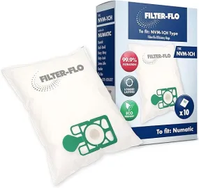 Henry Bags NVM-1CH Filter Flo Synthetic Dust Bags | Box 10 | BOX309 for Henry Hetty Harry and James NVM-1CH