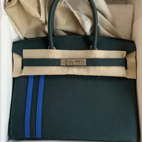 Hermès Birkin 30 Vert Cyprès/Bleu Zellige Officier Togo Palladium Hardware PHW