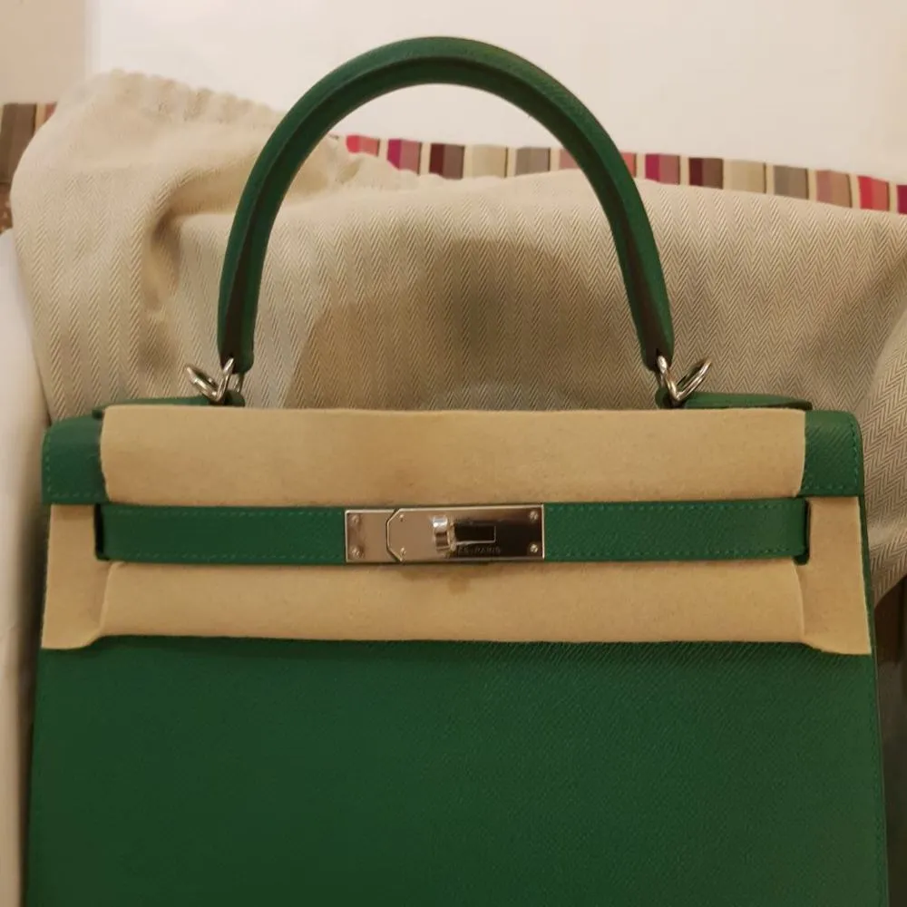 Hermès Kelly 28 Vert Vertigo Sellier Epsom Palladium Hardware PHW