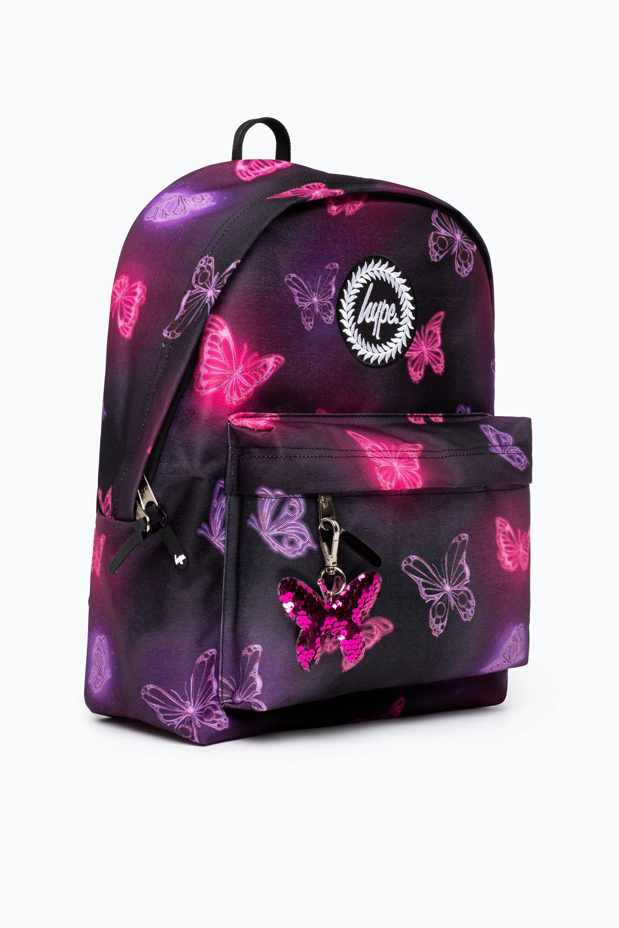 Hype Girls Iconic Pink/Purple Chrome Glow Butterfly Backpack