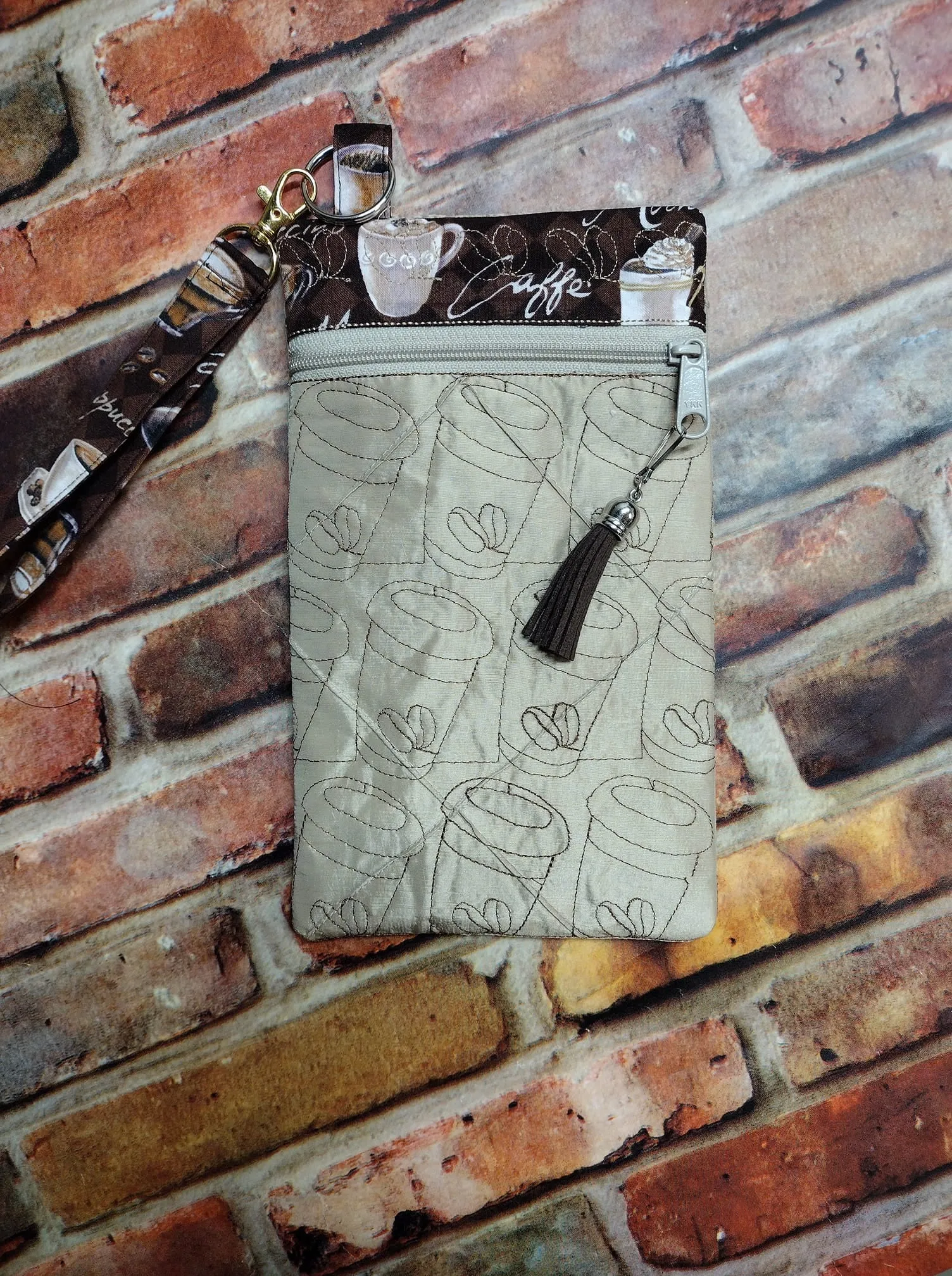 ITH Latte Coffee Cup Zipper Bag Purse