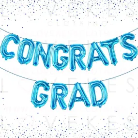 KatchOn, Congrats Grad Balloons Blue - 16 Inch | Congrats Balloons for Graduation Party Decorations 2023 | Congratulations Balloons for Blue Graduation Decorations Class of 2023 | Graduation Balloons