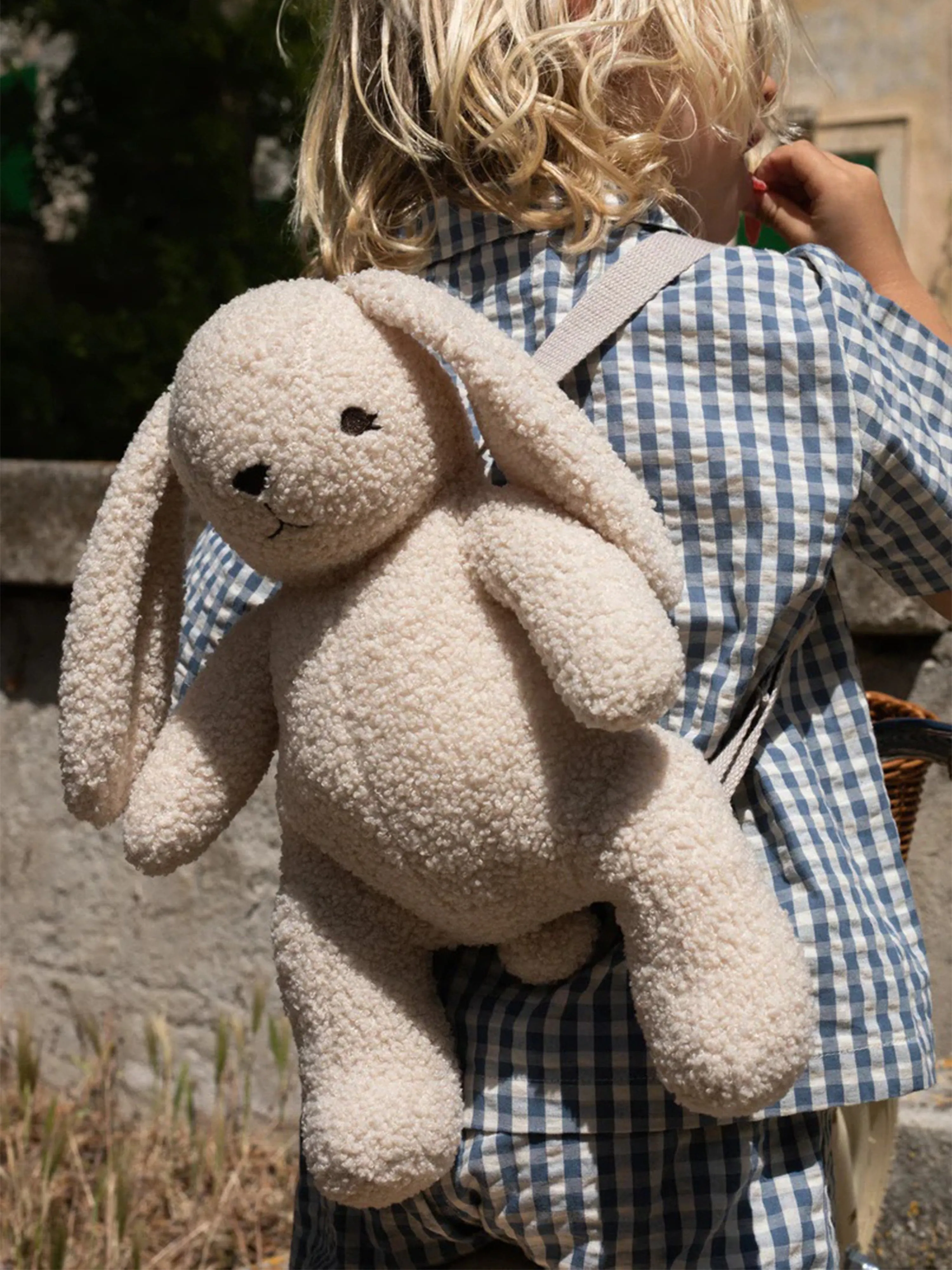 Konges Sløjd Kids Bunny Backpack in Ivory (40cm)