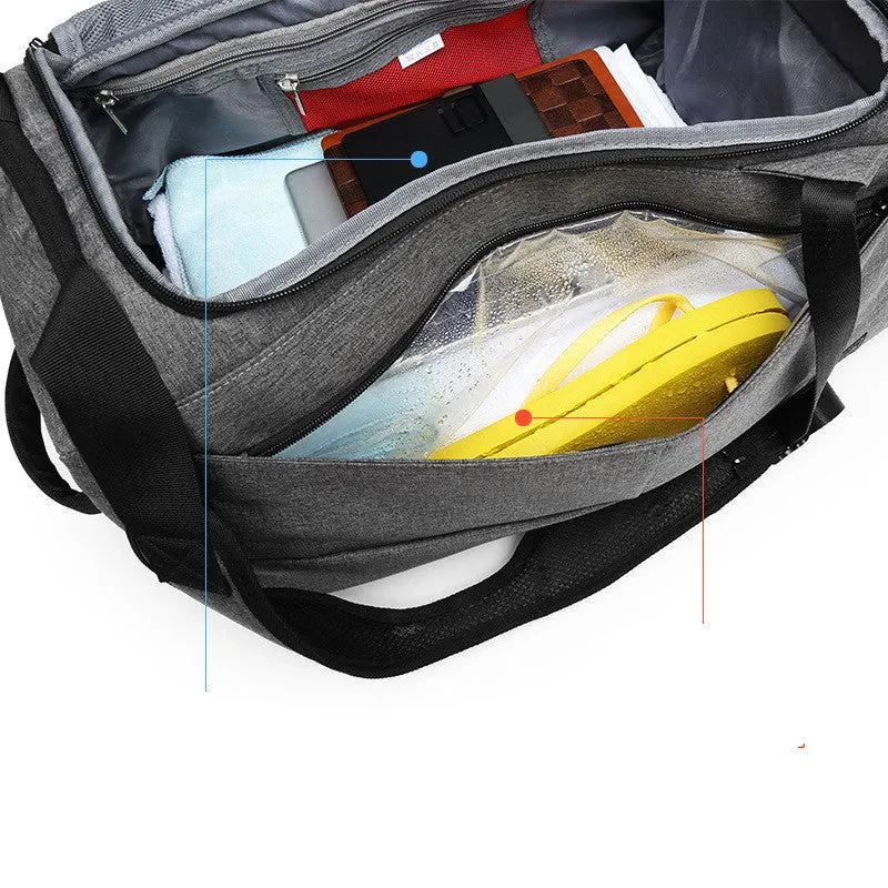 Large capacity wet and dry gym bag