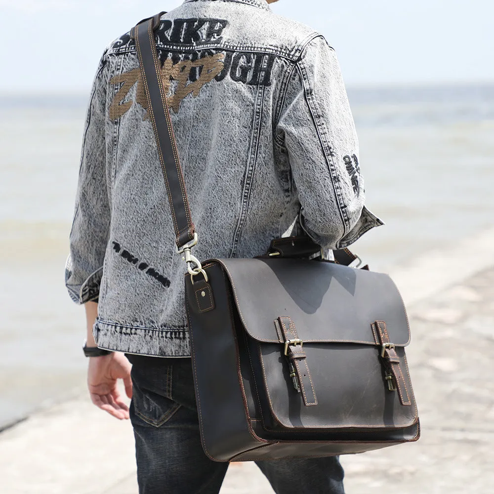 Leather Briefcase, Messenger Bag, Men Shoulder Bag, Laptop Bag, Crossbody Bag, Men's Bag, Gift for Him