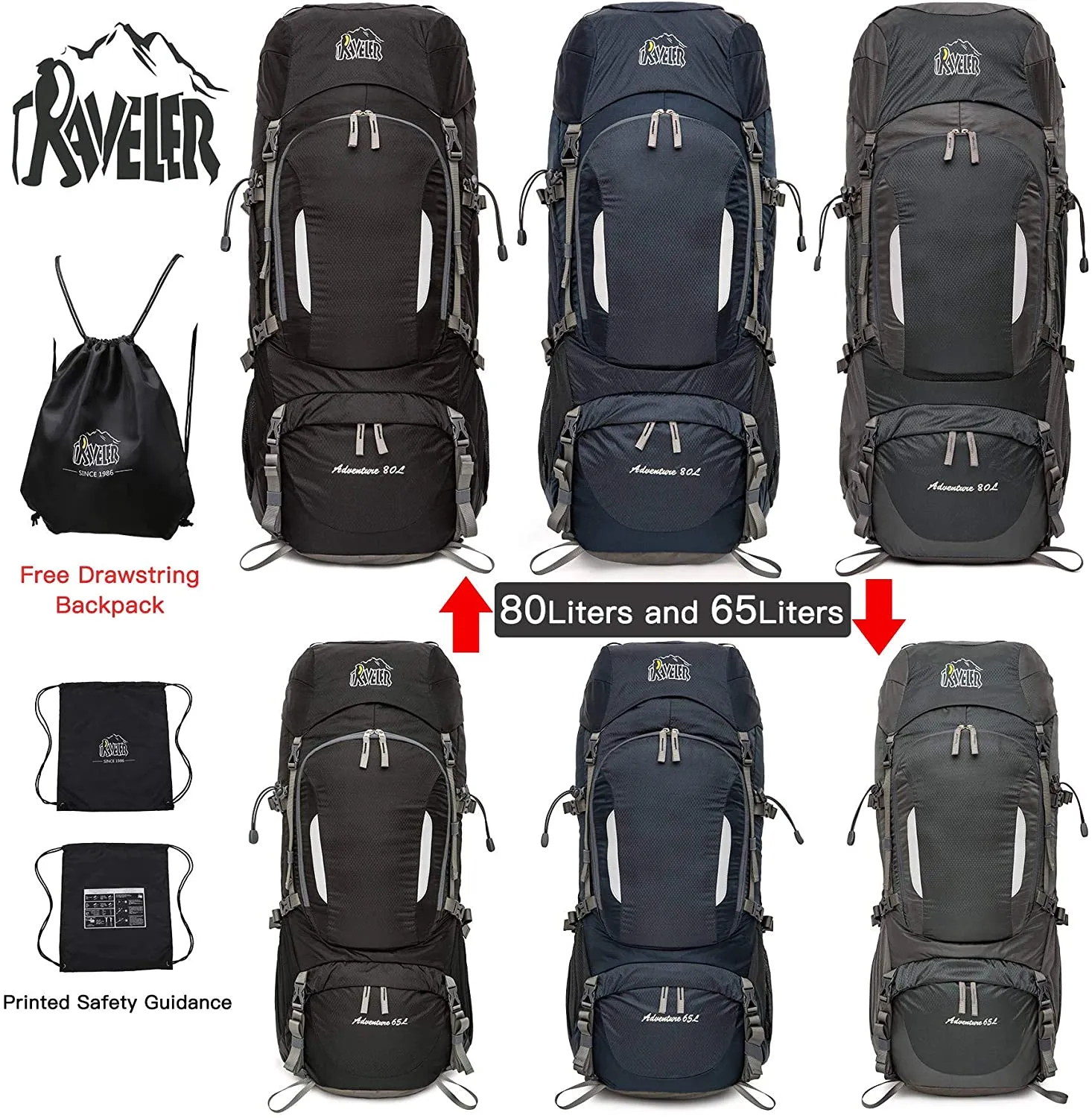 Lightweight Nylon Internal Frame Hiking Backpack