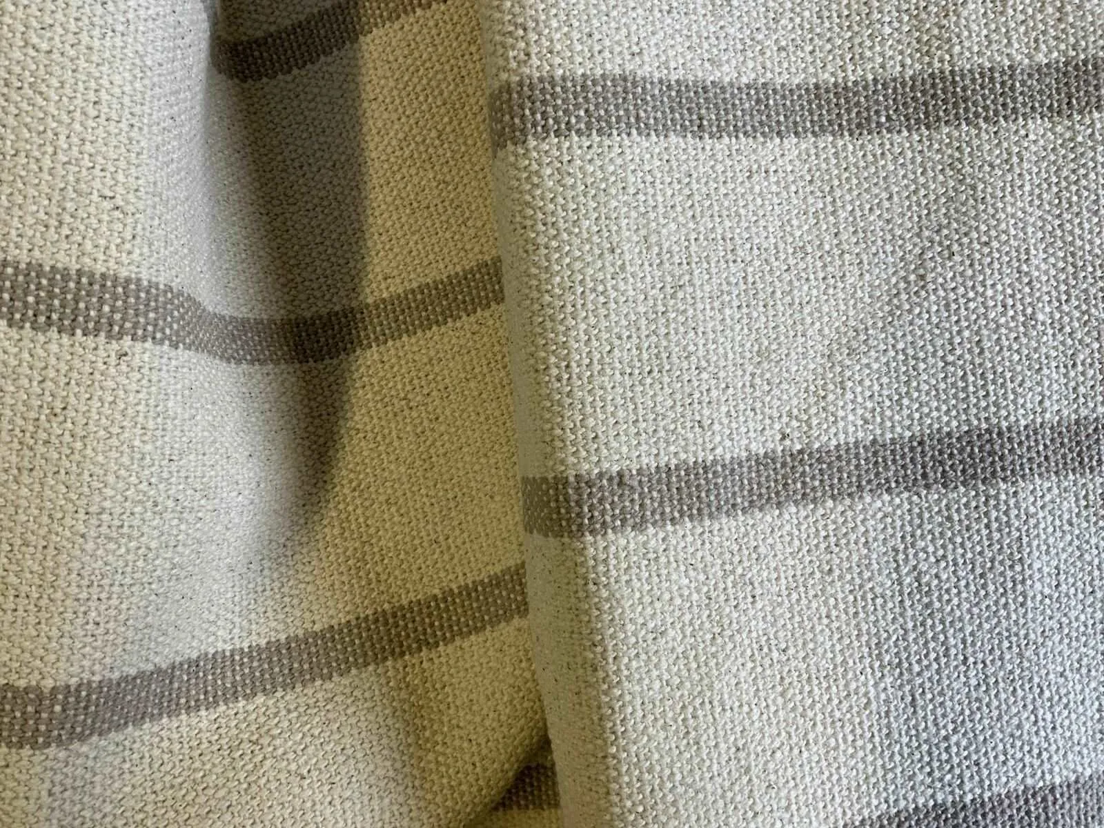 LINEN COLOUR STRIPE - Heavy Hopsack Furnishing / Upholstery Fabric - 600gsm - 155 cms Heavy Duty Furnishing Fabric