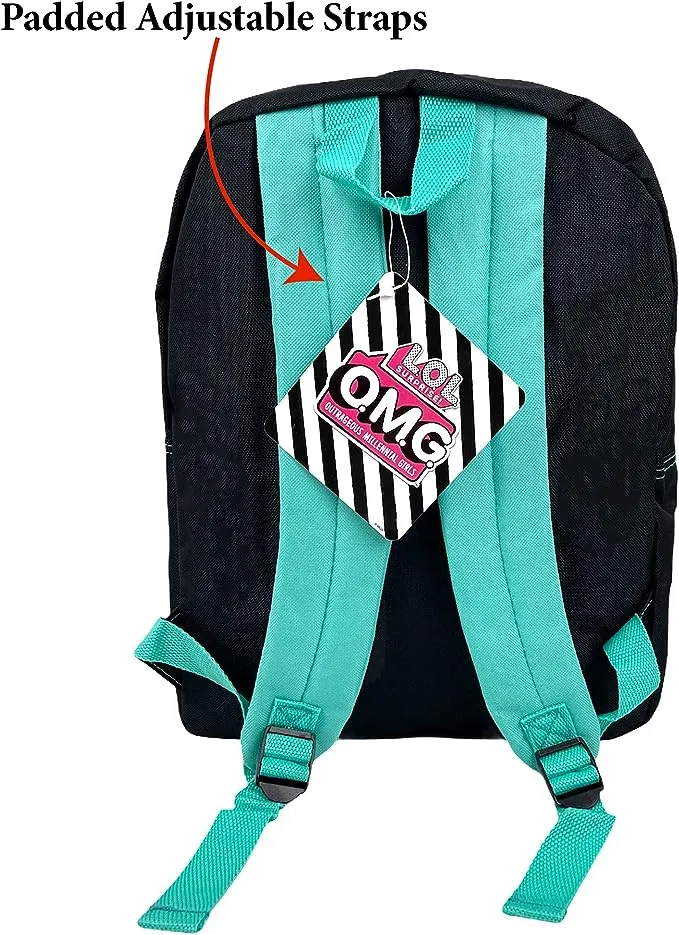 LOL Surprise! OMG Girls 15" Backpack Slay the Runway with Front Pocket - Royal Bee, Swag, Neonlicious & Lady Diva