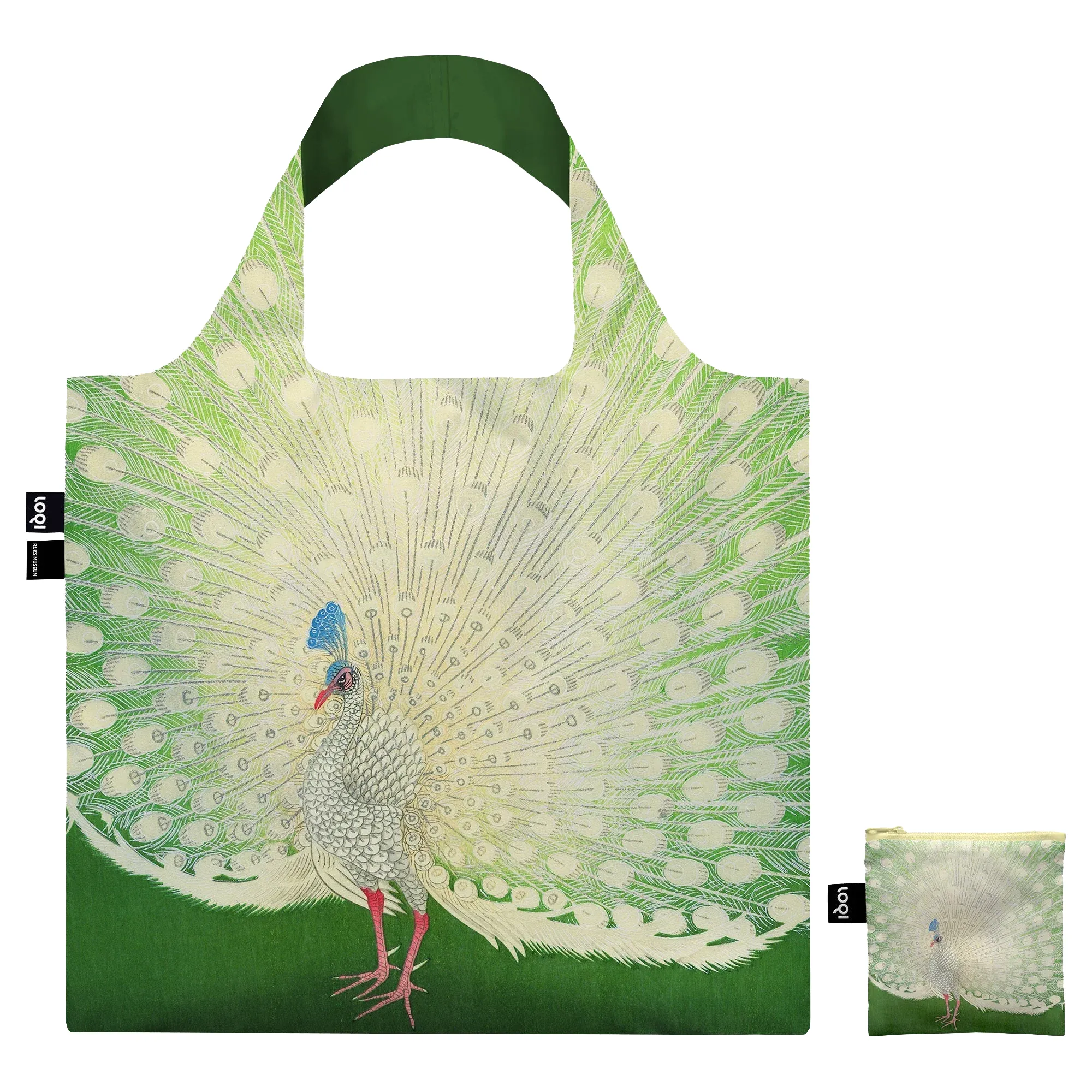 LOQI Recycled Reusable Tote Bag – Ohara Koson Peacock