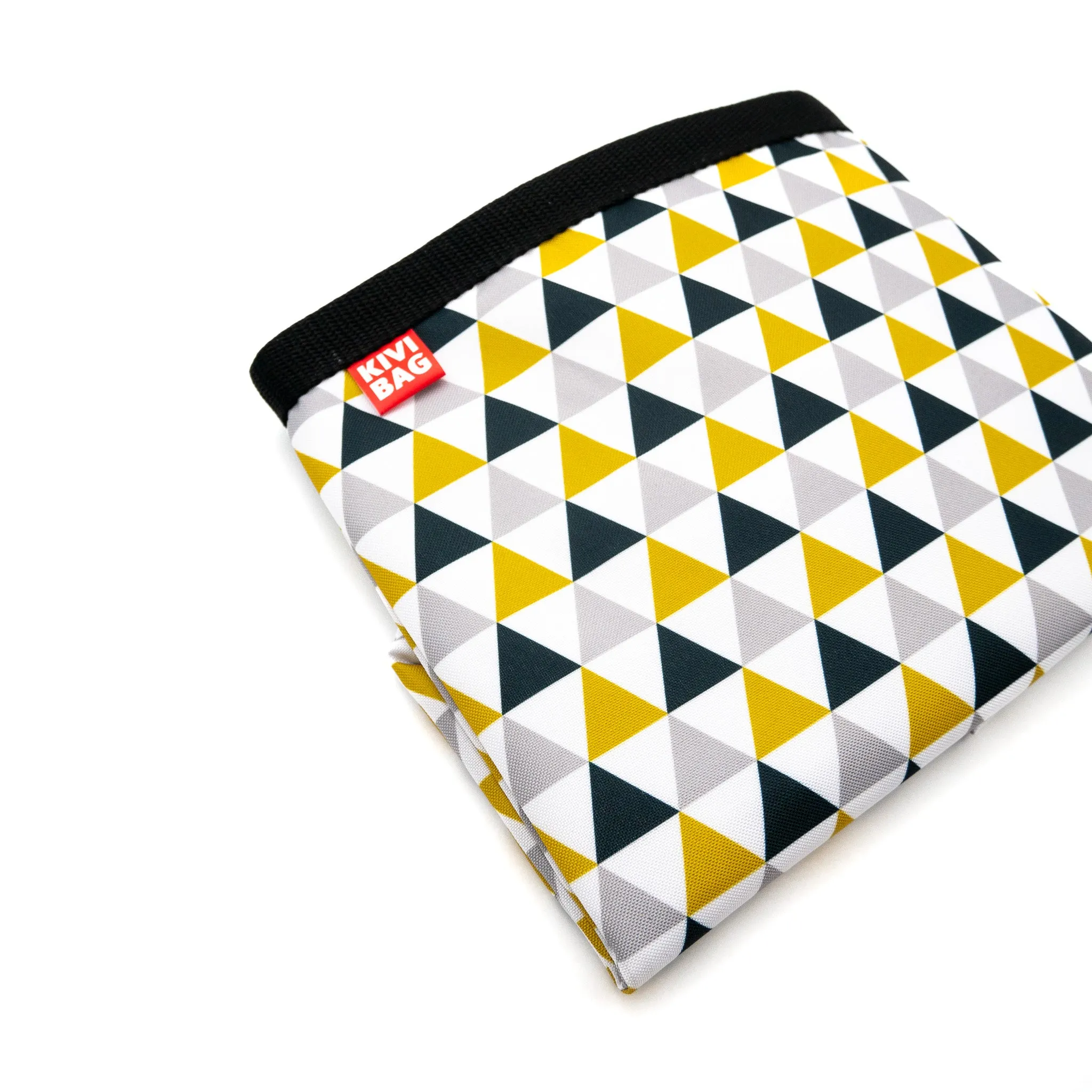 Lunch Bag Large (Triangle-grey-yellow)