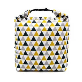 Lunch Bag Large (Triangle-grey-yellow)