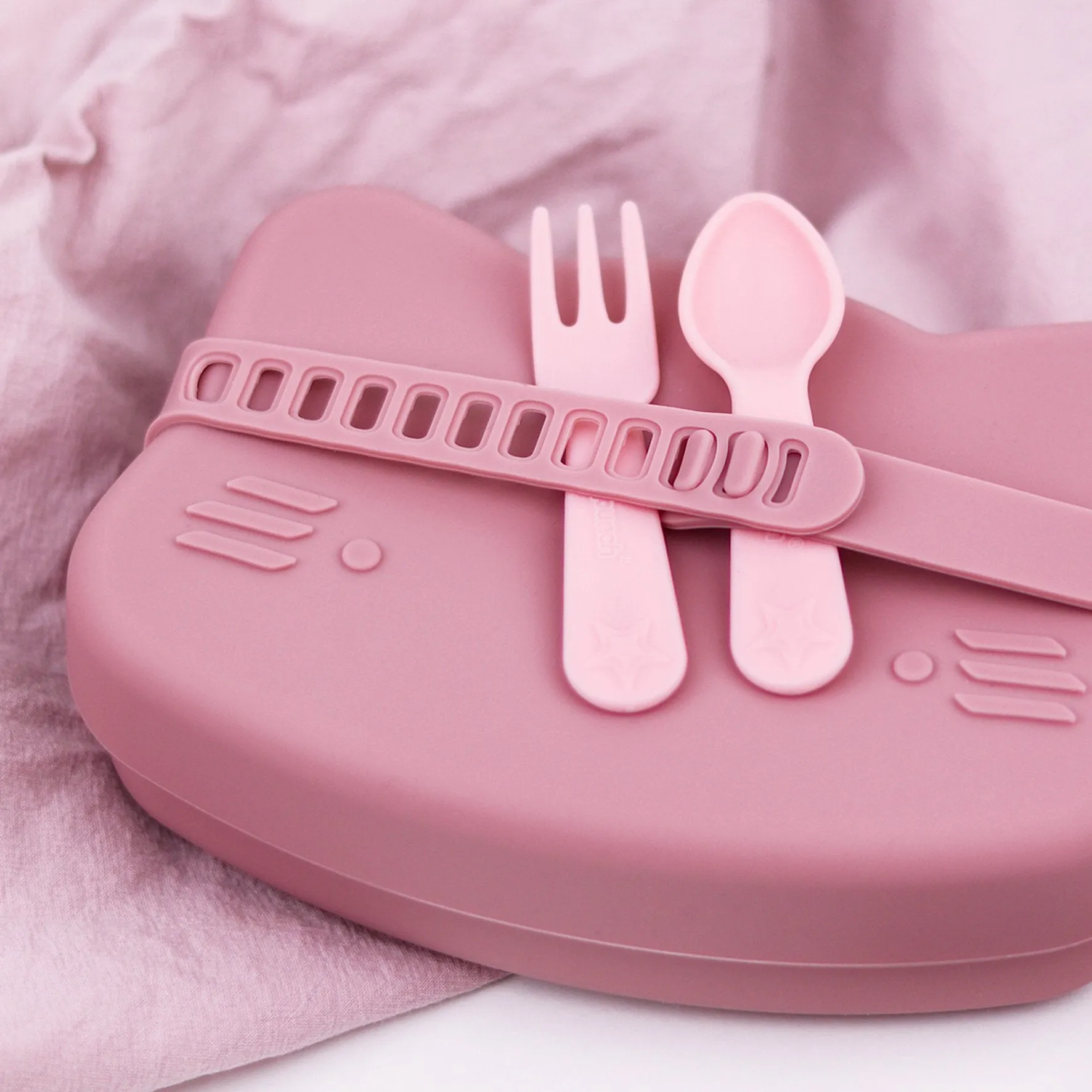 Lunch Punch Fork and Spoon Set - Pink