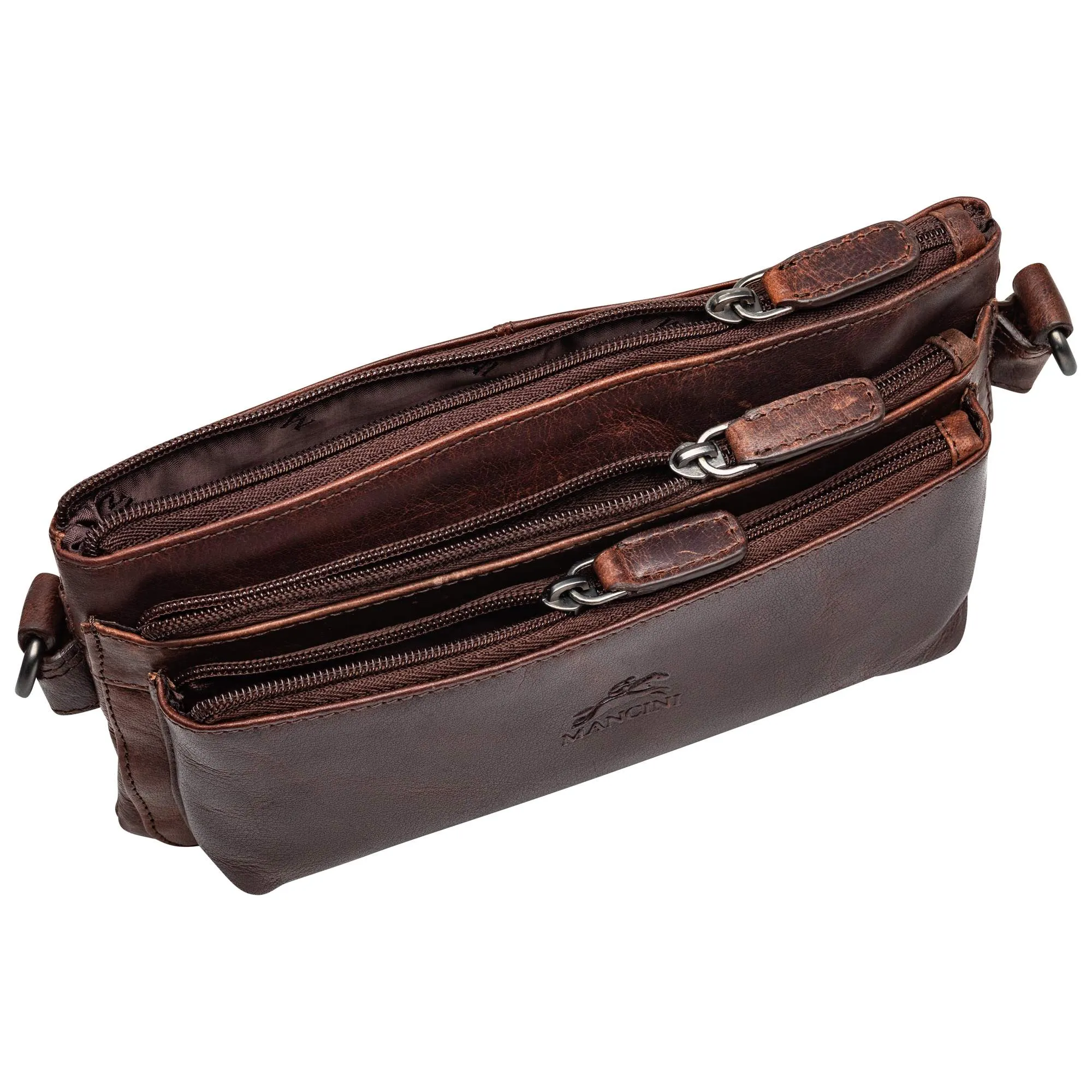 Mancini Leather Multi-Function Waist Bag