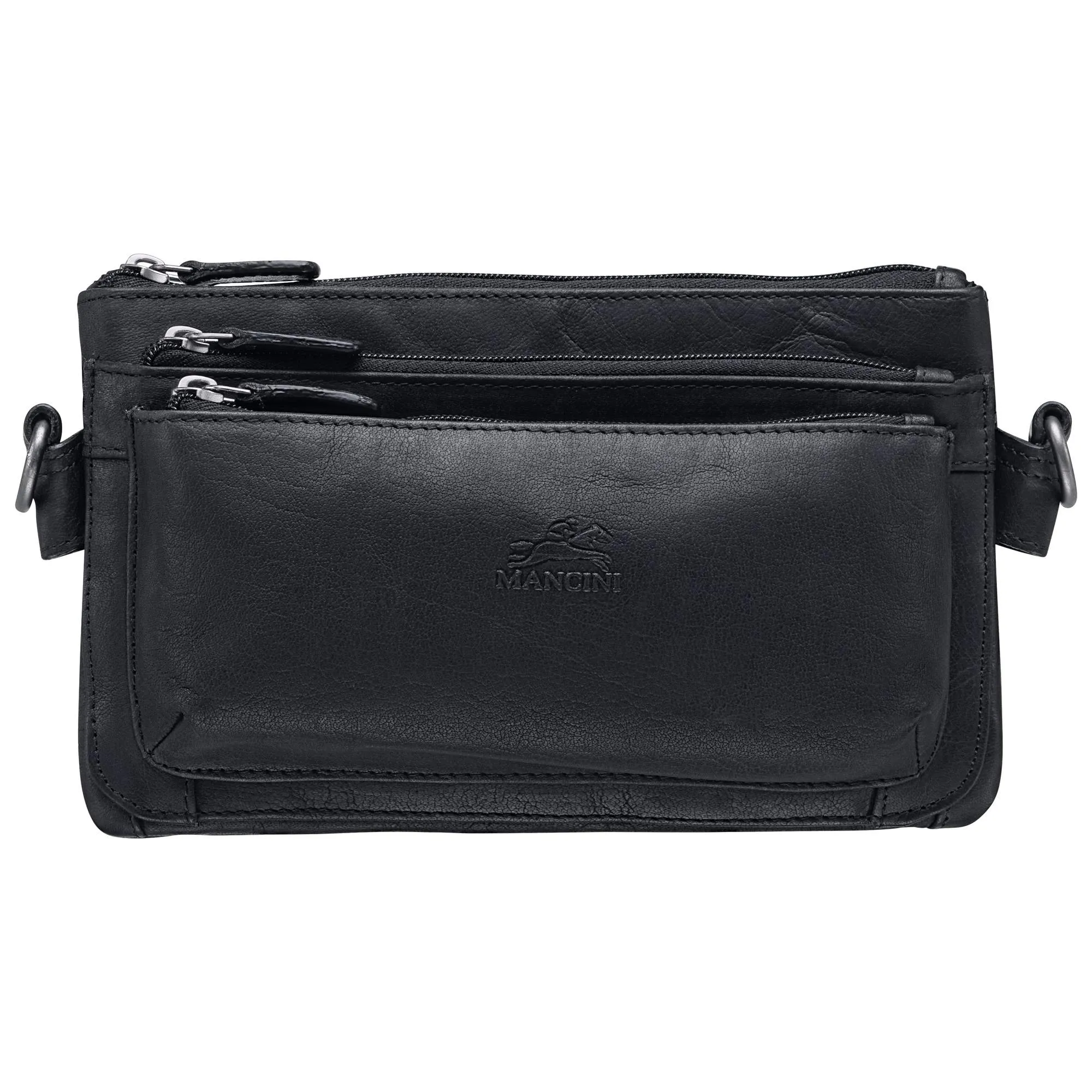 Mancini Leather Multi-Function Waist Bag