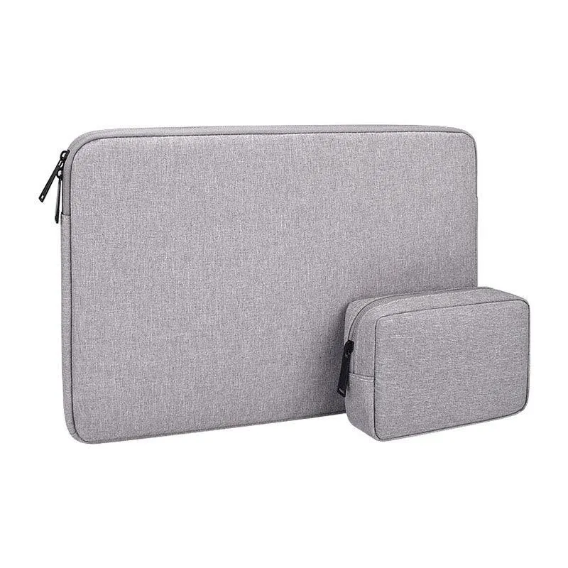 Men's Simple Oxford 2 In 1 Laptop Sleeve- Ash