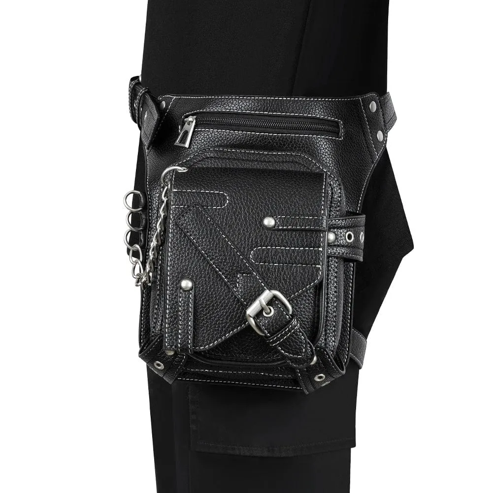 Men's Steampunk Buckle Stitch Waist Bag