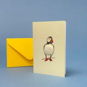 Mini card with felt detail - puffin (mp)