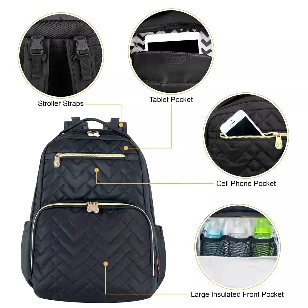 Morgan Quilted Backpack - Black