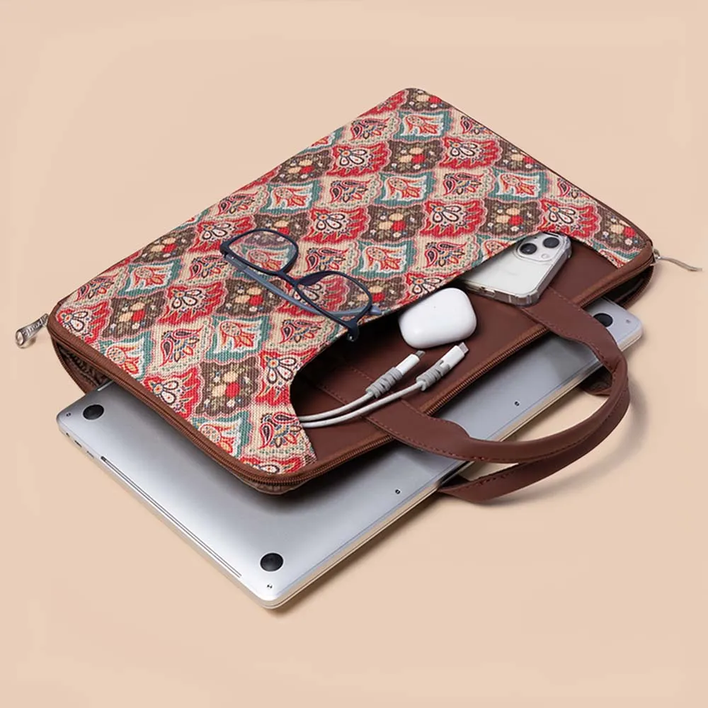 Mughal Art Multicolor L-Zippered Laptop Sleeve