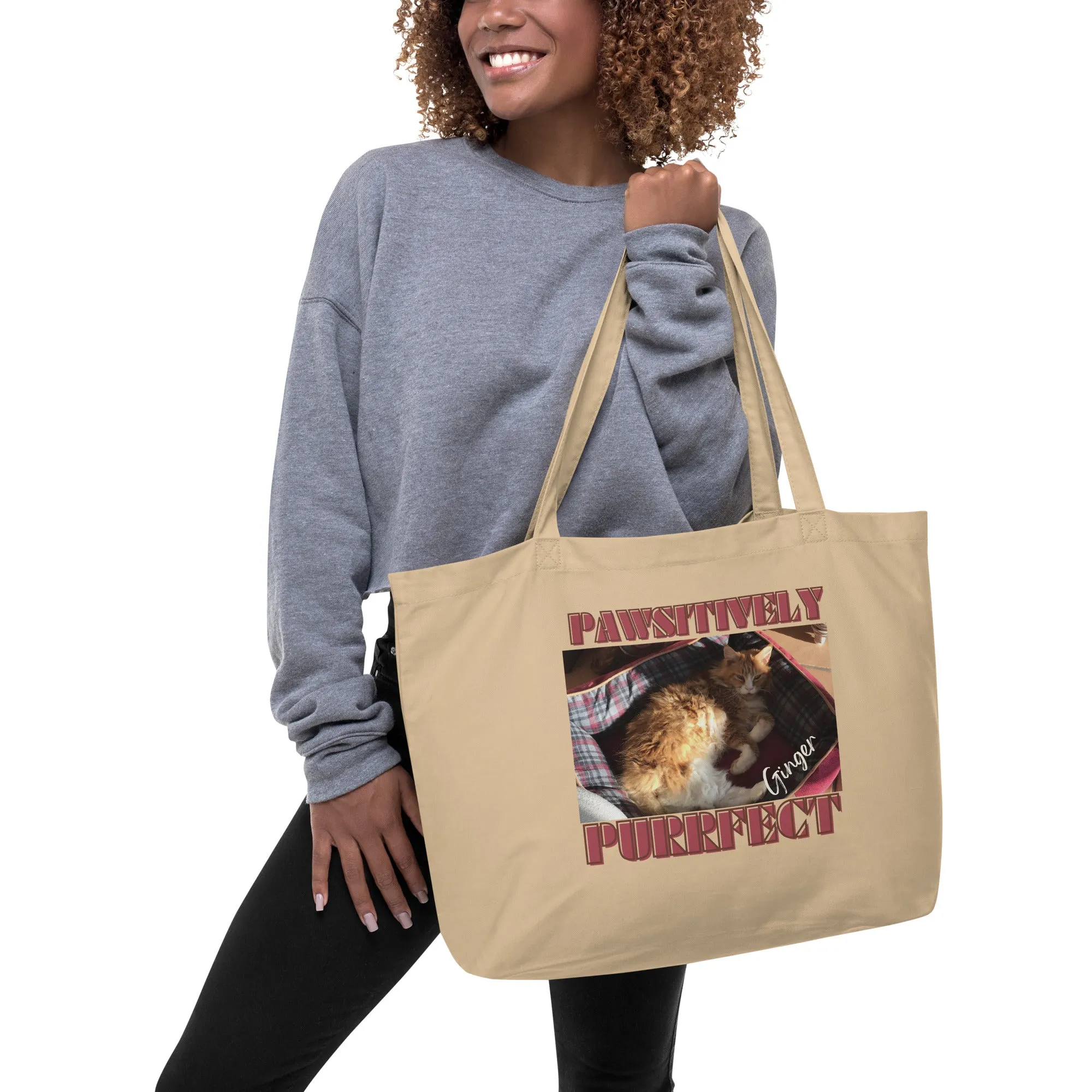 My Cat Ginger, Large organic tote bag