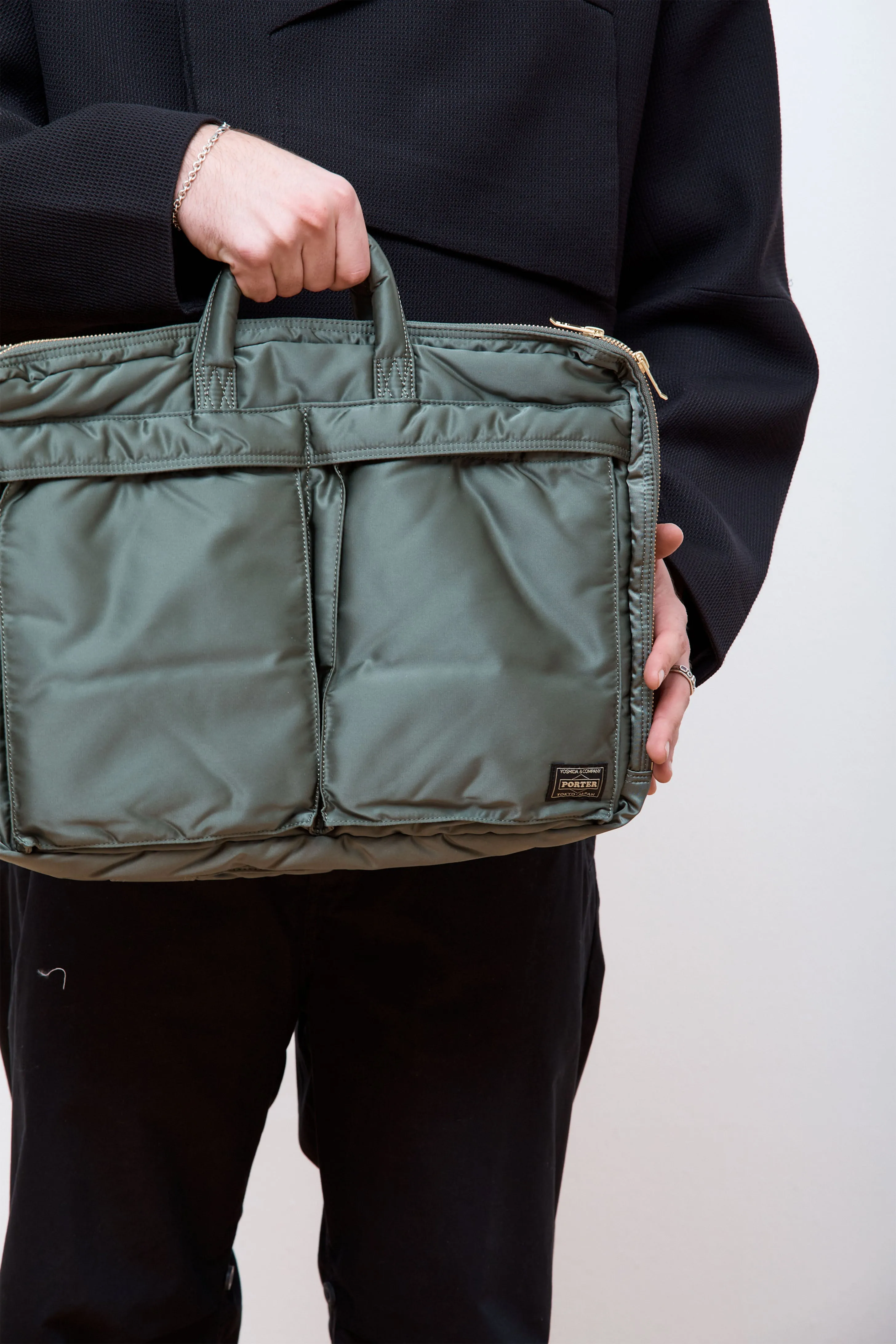 New Tanker 3Way Document Bag W-Zip Sage Green